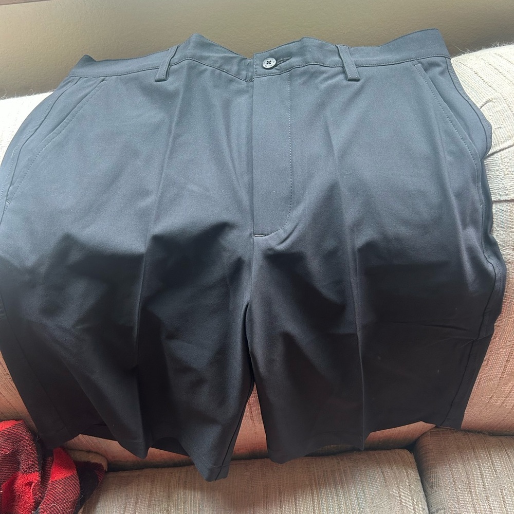 FootJoy Black Flat Front Golf Shorts
